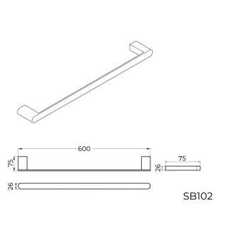 Полотенцедержатель Knotlor SB102RB, бронза